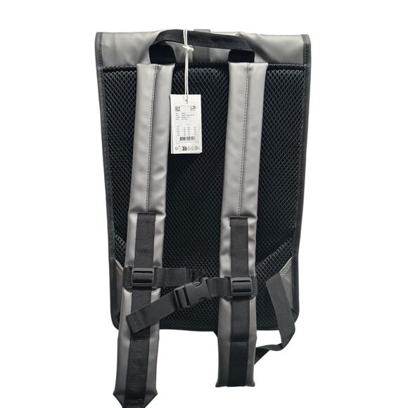 NWT! Rains Rolltop Rucksack W3 Metallic Gray - Unisex - Picture 13 of 14